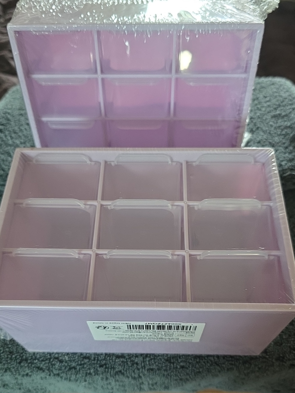 Pink Plastic 9-Compartment Storage Organizer - Brand Unspecified